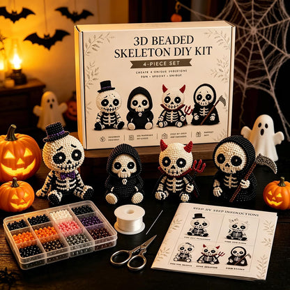 DIY 3D Beaded Skull Craft Kit