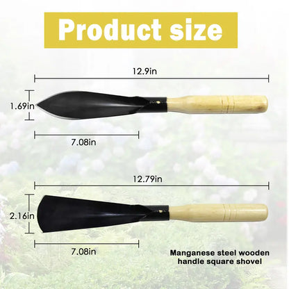 2 Counts Garden Shovel Garden Pointed with Pointed Tip and Flat Tip