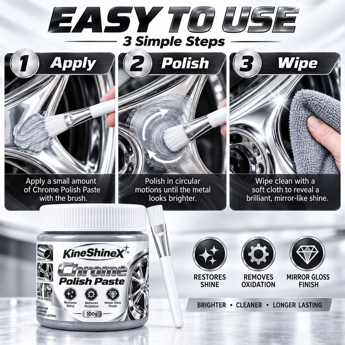 Silver Chrome Polishing Paste