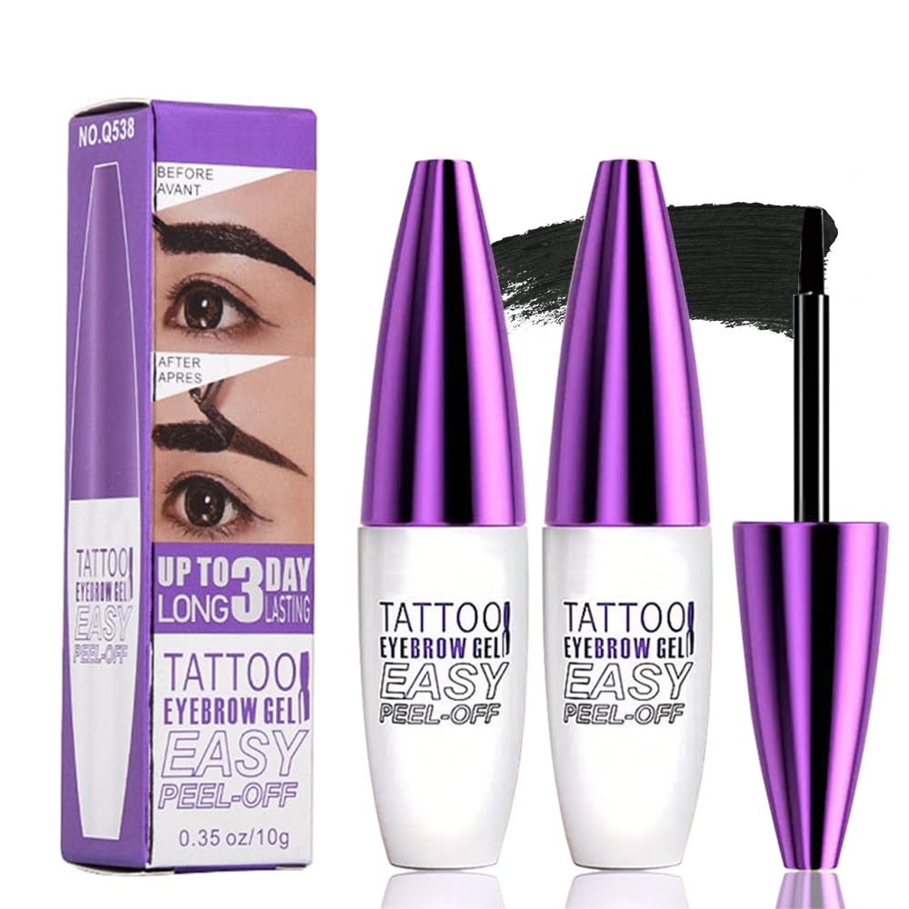 2Pcs Peel Off Brow Tint Gel - Waterproof & Sweatproof, Transfer-Resistant Multi-Day Wear, All Skin Types