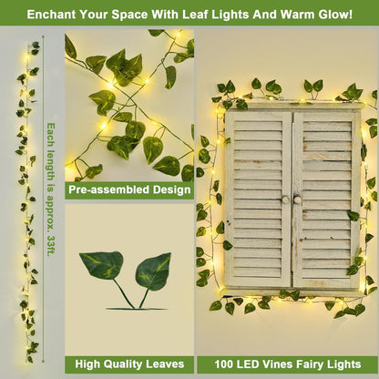 33Ft Vines with Lights Battery Operated