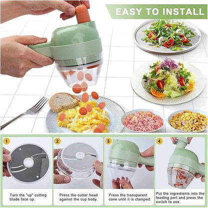4-in-1 Handheld Electric Vegetable Cutter