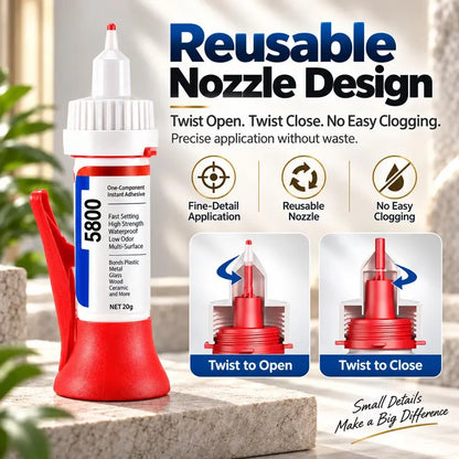 2PCS 5800 Precision Repair Glue, Fast-Setting Multi-Surface Adhesive for Plastic