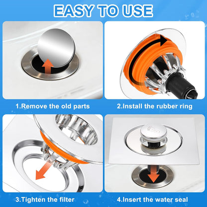 Sturdy Drain Strainer Plug Bathtub Sink Stopper Blockage Fast Draining