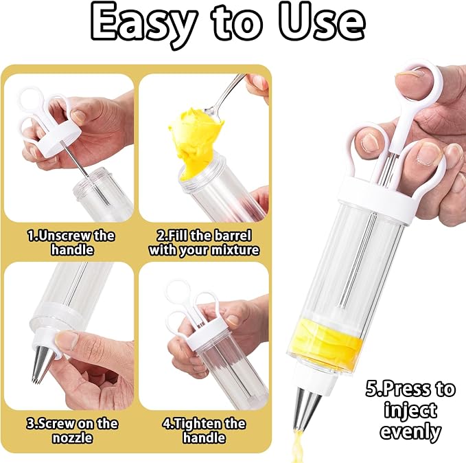 Complete Cake Decorating Tool Set – 6 Stainless Steel Icing Tips Included