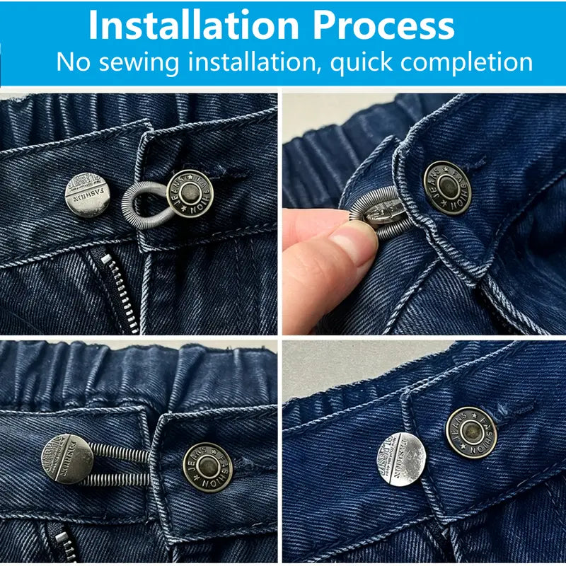 14 Pcs Premium Button Extenders for Jeans & Pants - Universal Fit for Tight Waistlines
