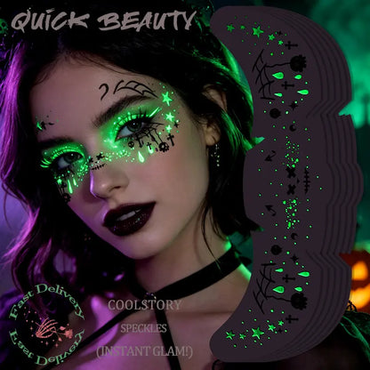 10PCS Halloween Face Glitter Freckles