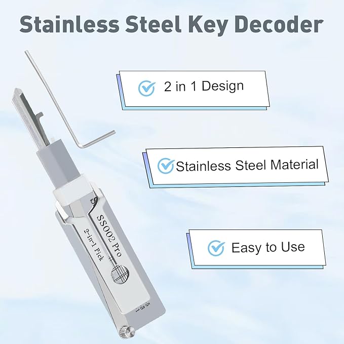 2 in 1 Pick and Decoder Tools for S-Groove Door Lock