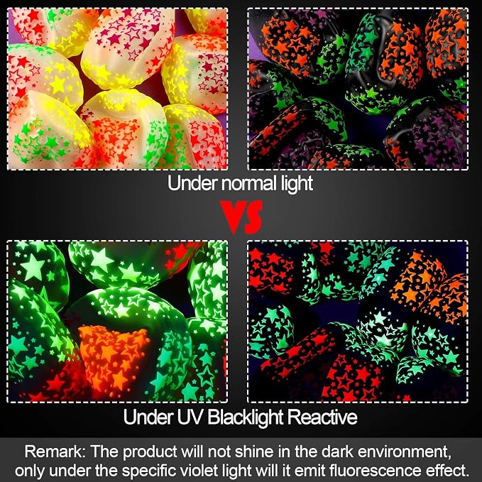 Pack of 100 Neon Glow Balloons