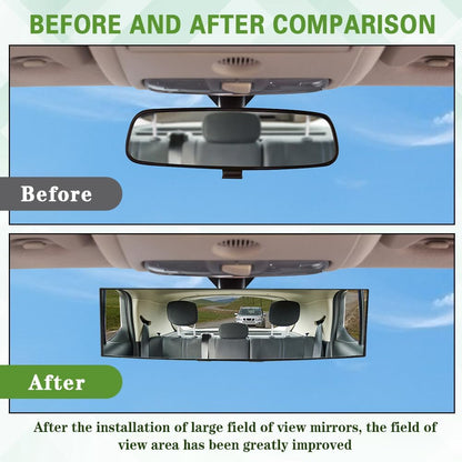 Panoramic Rear View Mirror, 12 Inch Wide Angle Clip On Mirror