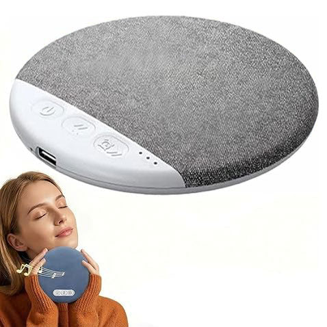 Under Pillow Speaker for Sleeping with White Noise Timer - Mini Bone Conduction Sleep Aid with Stereo Bass