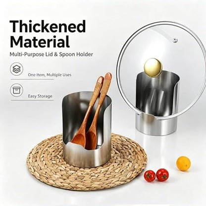 Spoon and Lid Rest for Stove Top - Stainless Steel Organizer