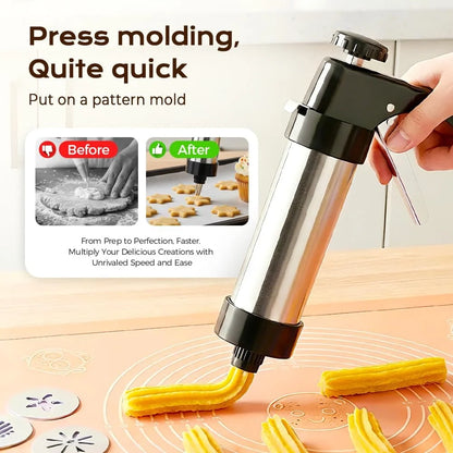 Cookie Press Kit with 8 Icing Tips and 13 Cookie Discs
