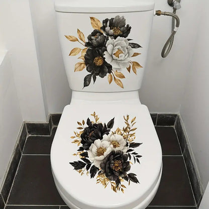 3-Piece Bathroom Toilet Sticker Set, PVC Self-Adhesive Decorative Decals