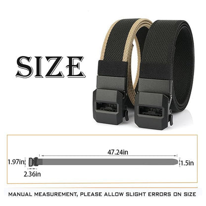 Adjustable Nylon Ratchet Belt, Woven Waist Tactical Belt with Automatic Slide Buckle
