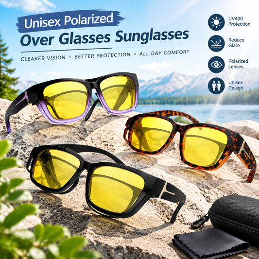 Unisex Polarized Fit-Over Glasses, Full Rim