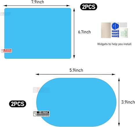 4 PCS Car Rearview Mirror Film, Waterproof Mirror Films Include Two Sizes