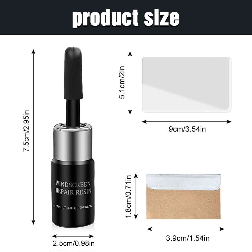 2Pcs Glass Repair Kit, Chipped Windshield Repair Kit