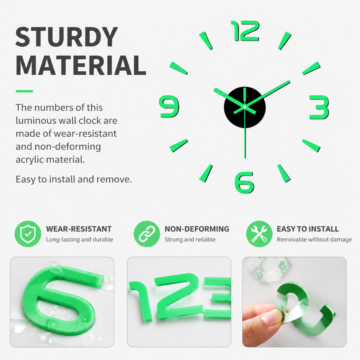 3D Luminous DIY Wall Clock Creative Design Mirror Surface Wall Decorative Sticker Watches
