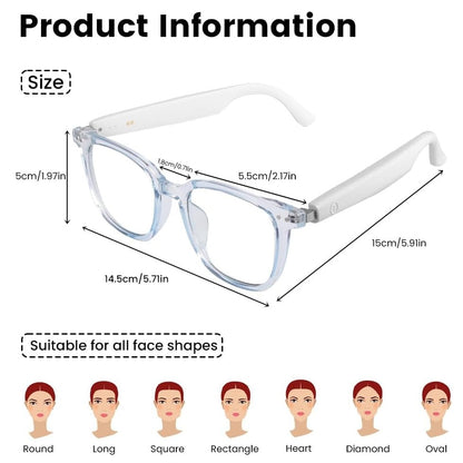 Bluetooth Translation Glasses with Speakers Smart Audio Sunglasses with AI Translation (160+Languages)