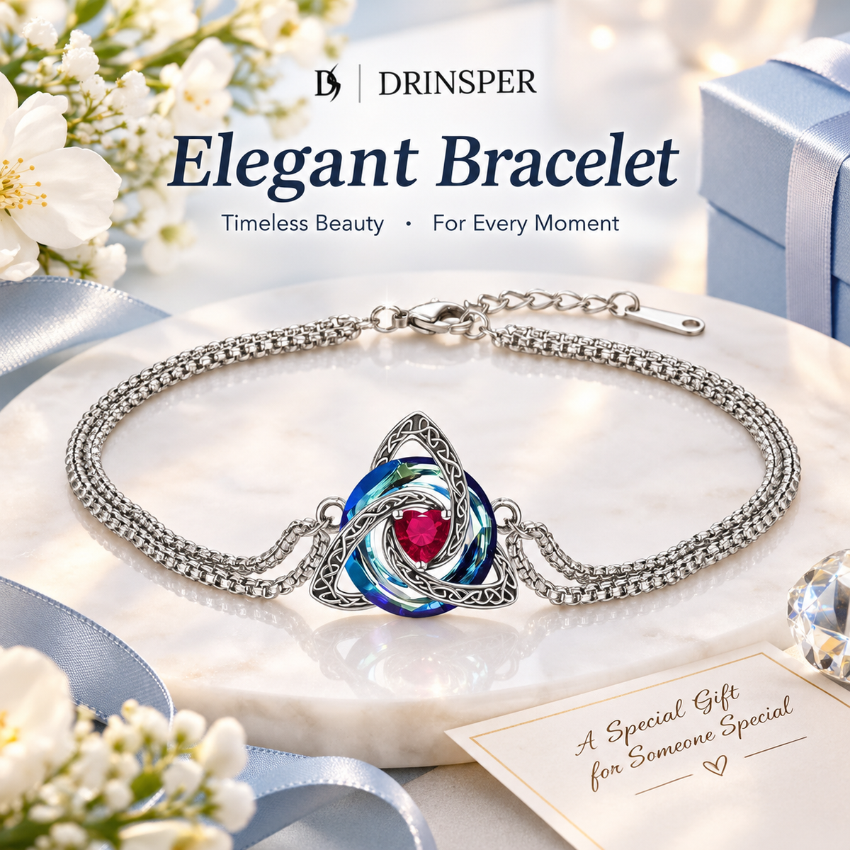 DRINSPER Celtic Knot Bracelet for Women