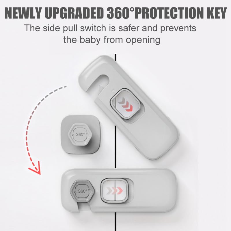 4 Pack Child Proof Refrigerator Lock, Child Safety Locks for Doors, RV Refrigerator, Oven Lock