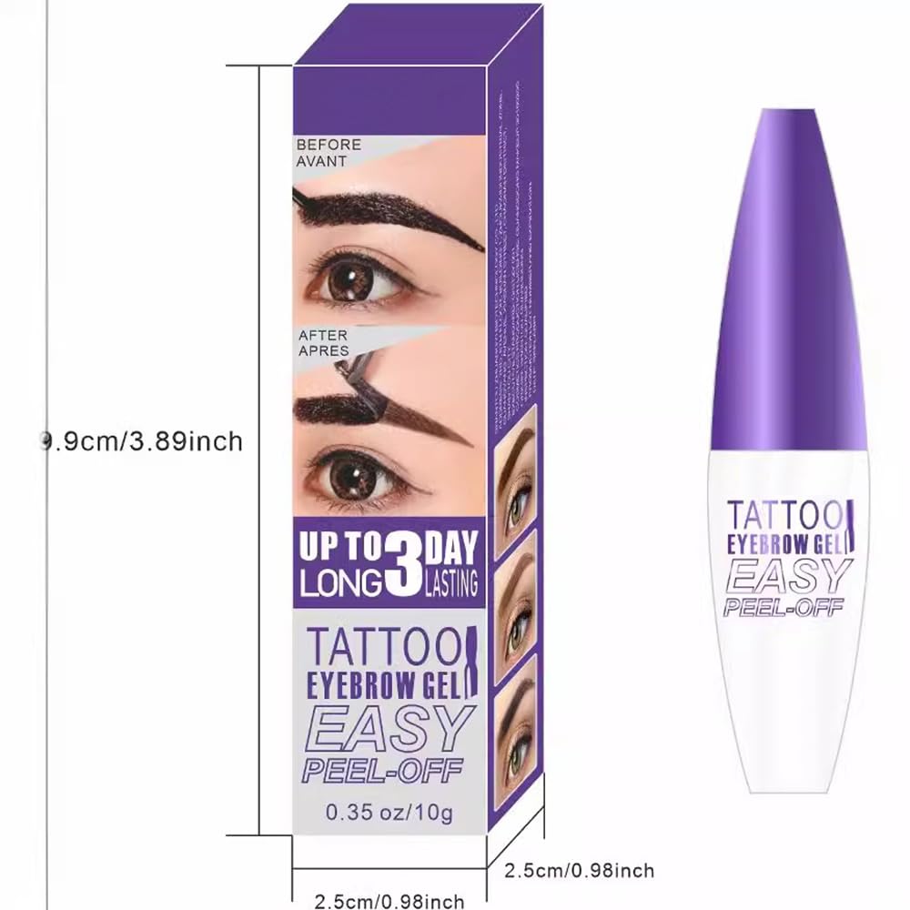 2Pcs Peel Off Brow Tint Gel - Waterproof & Sweatproof, Transfer-Resistant Multi-Day Wear, All Skin Types
