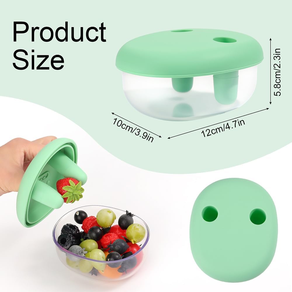 2-in-1 Portable Reusable Leak-Proof Silicone Lid No-Mess Snack Container For Keeping Hands Clean