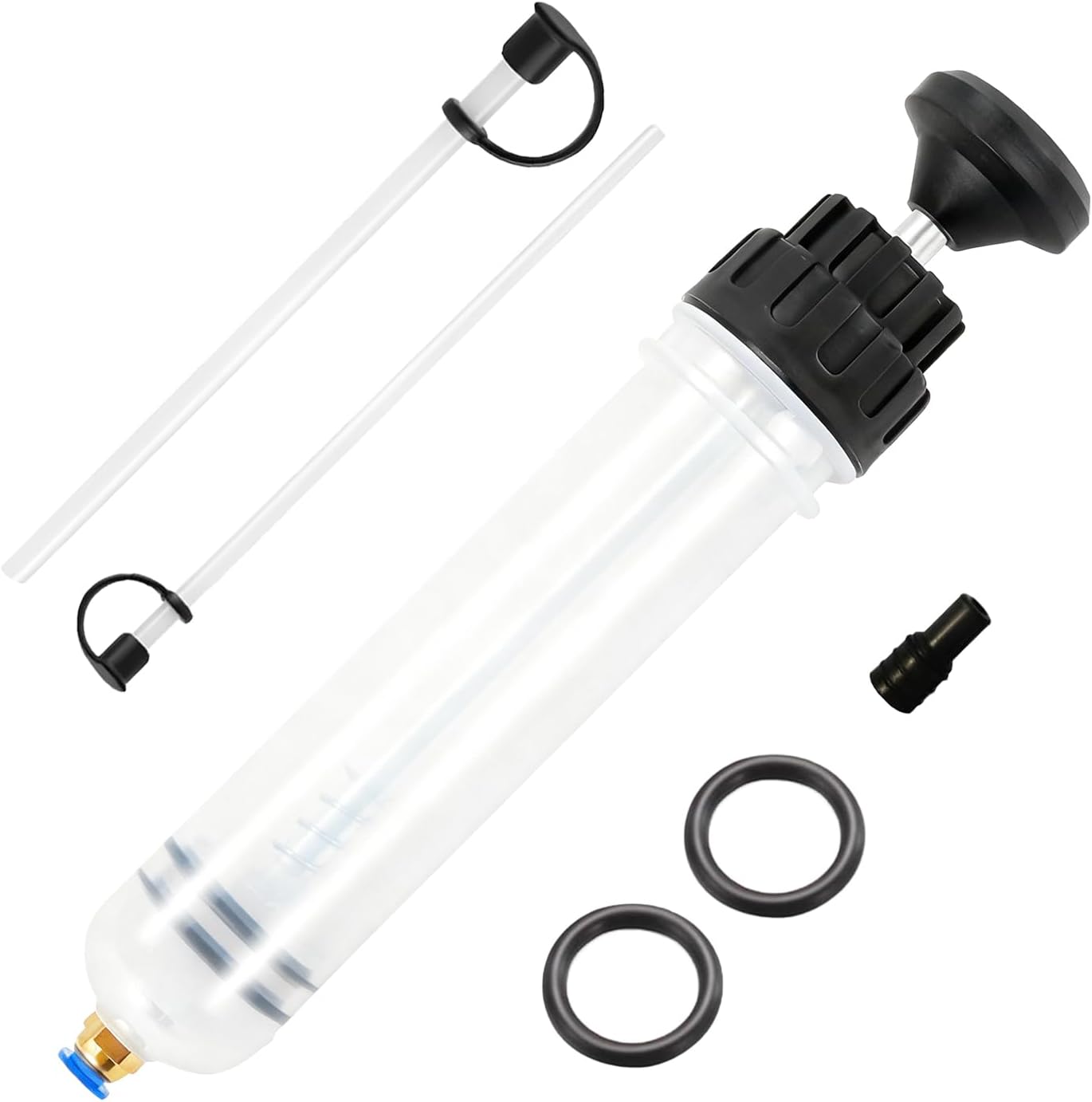 200cc Fluid Transfer Pump - Oil Extractor Pump for Oil Change, Oil Syringe, Manual Oil Extraction and Filling Pump with Two Hoses, for Automotive, Motorcycle & Equipment Maintenance