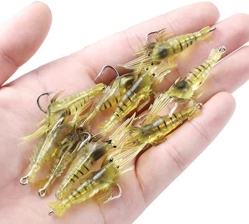 30Pcs Shrimp Simulation Soft, 2In Gulp Prawn Lure Bait Hook Tackle Bass Fishing Lures