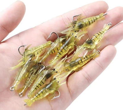 30Pcs Shrimp Simulation Soft, 2In Gulp Prawn Lure Bait Hook Tackle Bass Fishing Lures