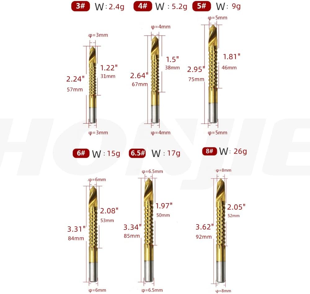 6pcs 3-8mm Titanium HSS Drill & Saw Bit Set For Cutting Carpenter Wood Metal