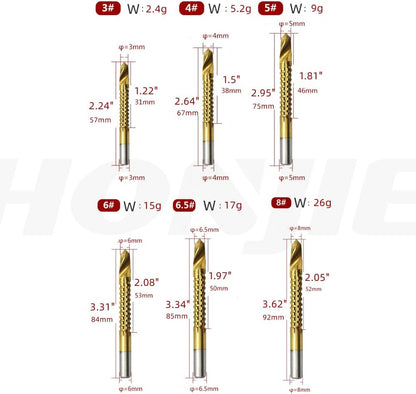 6pcs 3-8mm Titanium HSS Drill & Saw Bit Set For Cutting Carpenter Wood Metal