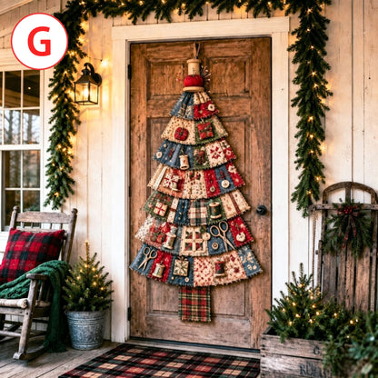 Handmade Fabric Christmas Tree Wall Decor