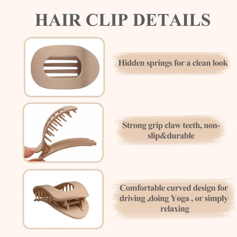 4PCS Duckbill Hair Clips for Women, French Flat Hair Claws for Thick Thin Hair