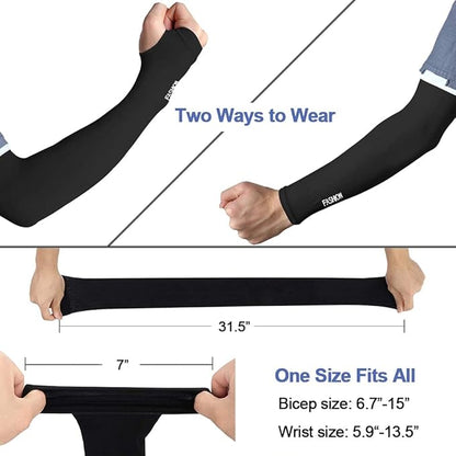 2 Pairs Unisex UV Cooling Arm Sleeves for Sports, Cycling, Golf, Running