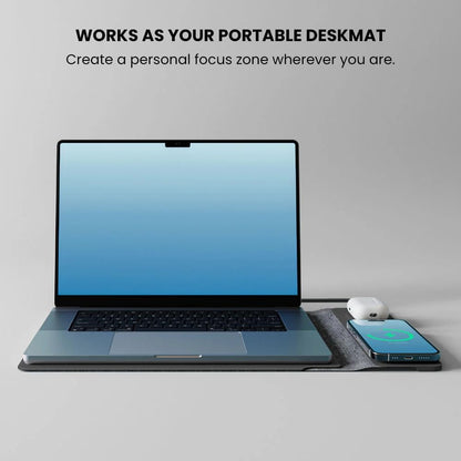 4 in 1 Wireless Sleeve 15"-16", Desktop Charging Mat for Laptop