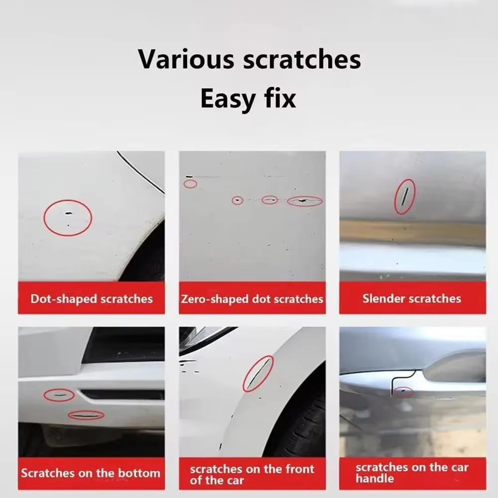 2 In 1 Car Paint Scratch Repair White Automotive Scratches Paint Pen for Erase Car Scratches