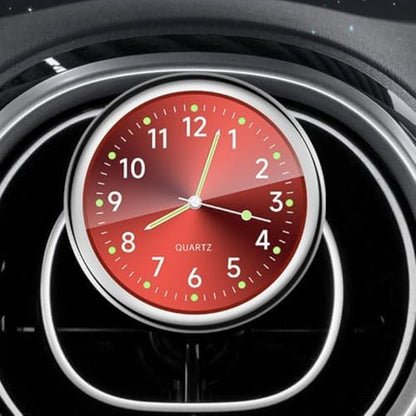 Mini Car Clock for Dash with Adhesive Sticker & Vent Clip - Luminous Decoration