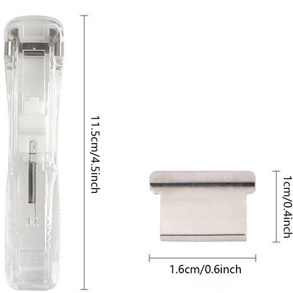 Reusable No-pin Stapler Set , Portable Home and Office Paper Binder Organizer for Student Documents and Files