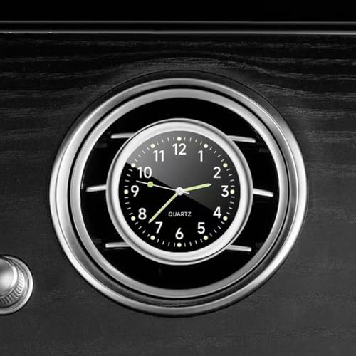 Mini Car Clock for Dash with Adhesive Sticker & Vent Clip - Luminous Decoration