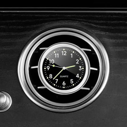Mini Car Clock for Dash with Adhesive Sticker & Vent Clip - Luminous Decoration