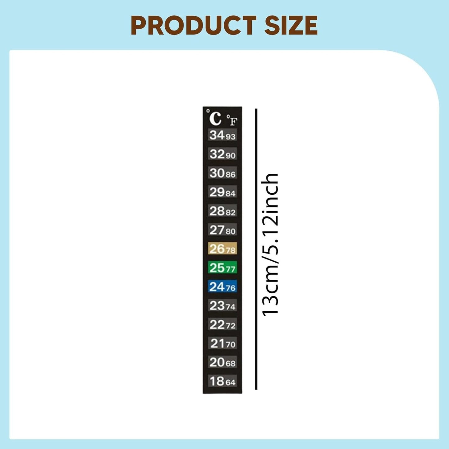 10Pcs Aquarium Temperature Sticker Strips