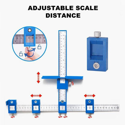 Woodworking Drilling Hole Doweling Guide Punch Locator with Automatic Center Punch for Installation Handles Knob on Drawer Door Pulls