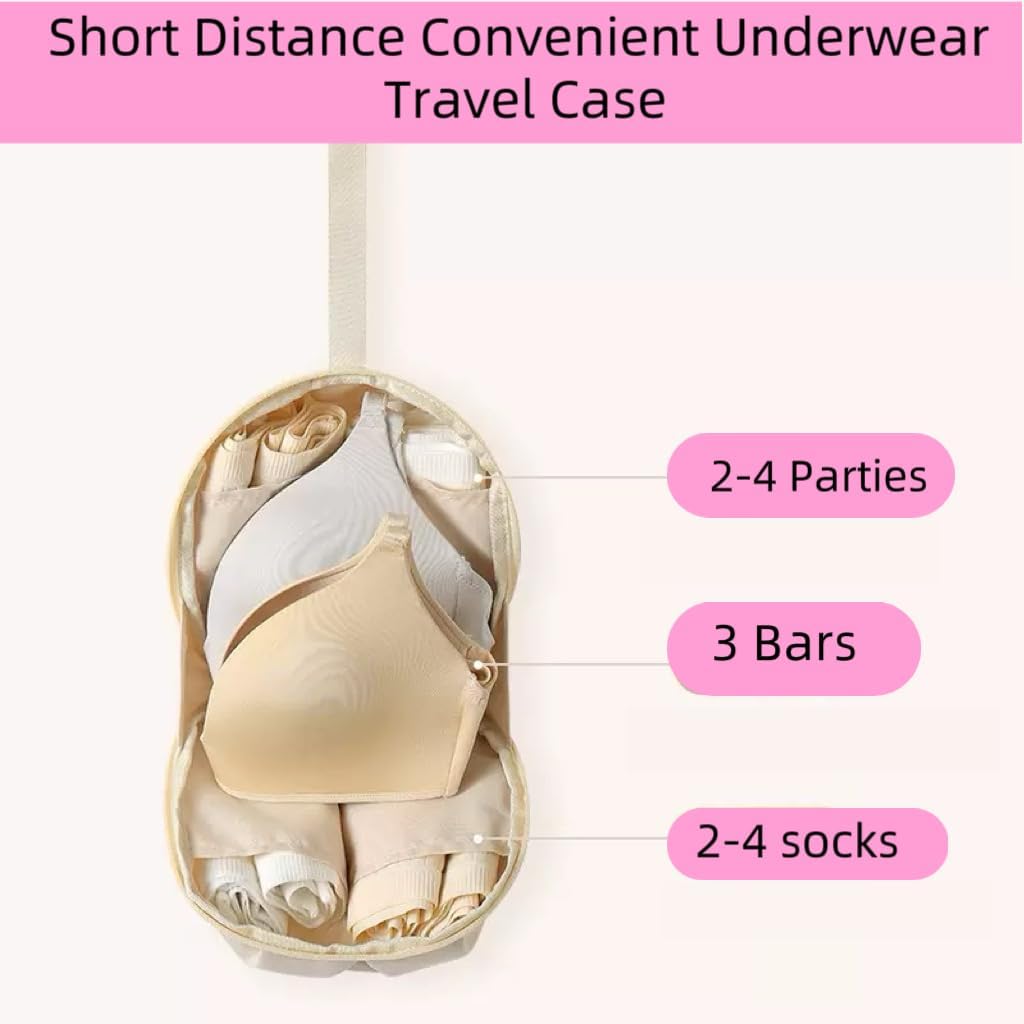 Portable Travel Underwear Organizer Bag Multi-Compartment Storage Bag for Clothes, Bras, and Accessories