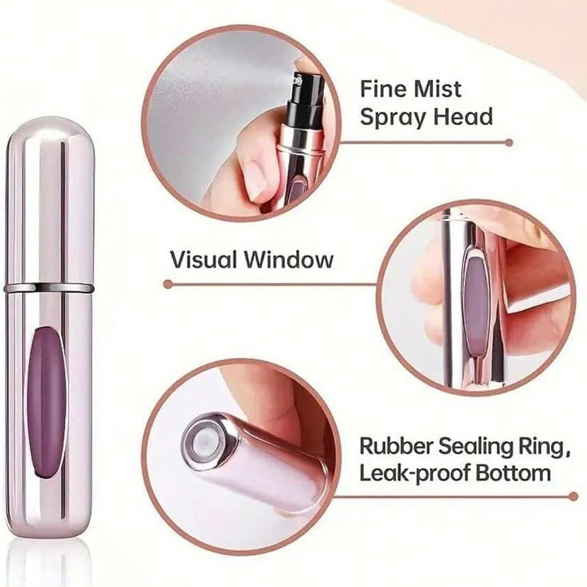 2Pcs Spray Bottle 5ml Perfume Atomizer Portable Liquid Container for Cosmetics Traveling Mini Aluminum Spray