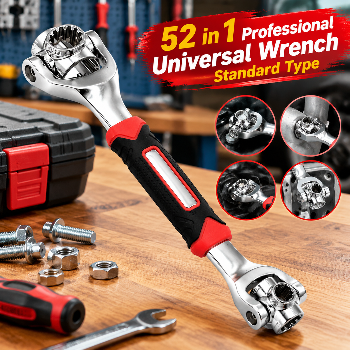 52-in-1 Professional-Grade Universal Wrench Standard