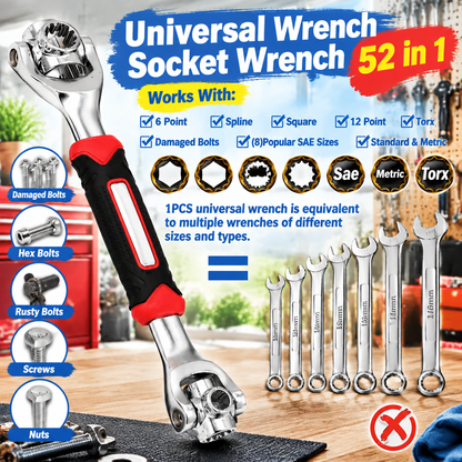 52-in-1 Professional-Grade Universal Wrench Standard