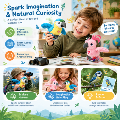 Bird-themed plush slap bracelets