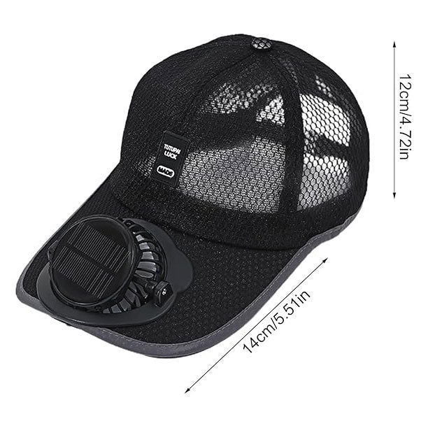 Men Women Solar Powered Fan Hat Cooling Baseball